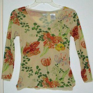Anthropologie: Odille Casual "Floral" Top Sz SMALL